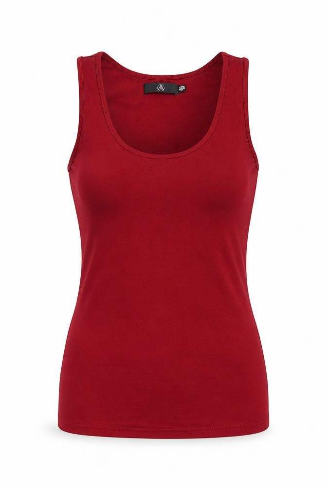 Missguided Womens Red Polyester Basic Tank Size 4 Scoop Neck
