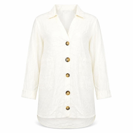 ASOS Womens Ivory Cotton Shirt Dress Size 4 Collared Pullover