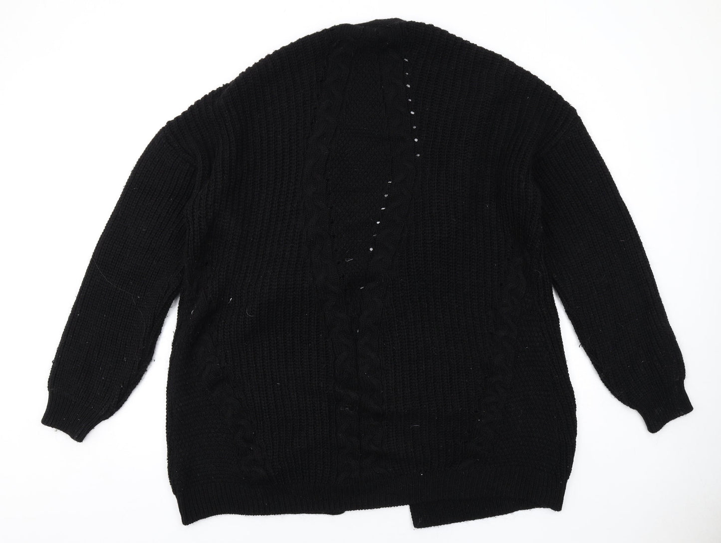 Lipsy Womens Black V-Neck Acrylic Cardigan Jumper Size 10