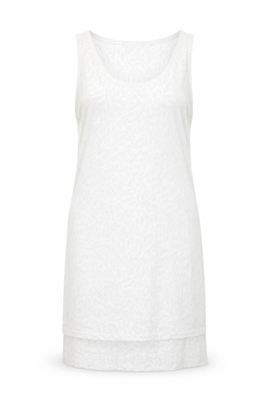 H&M Womens White Polyester Tank Dress Size S Round Neck Pullover