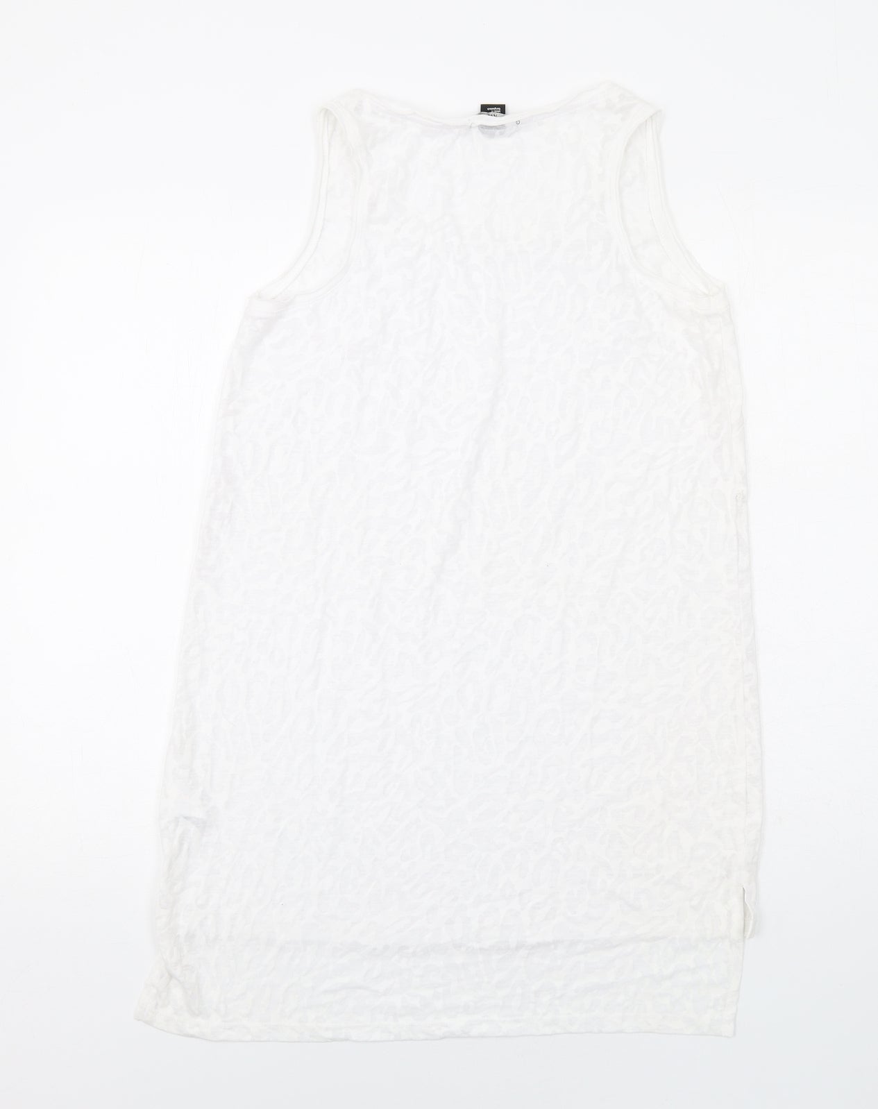 H&M Womens White Polyester Tank Dress Size S Round Neck Pullover