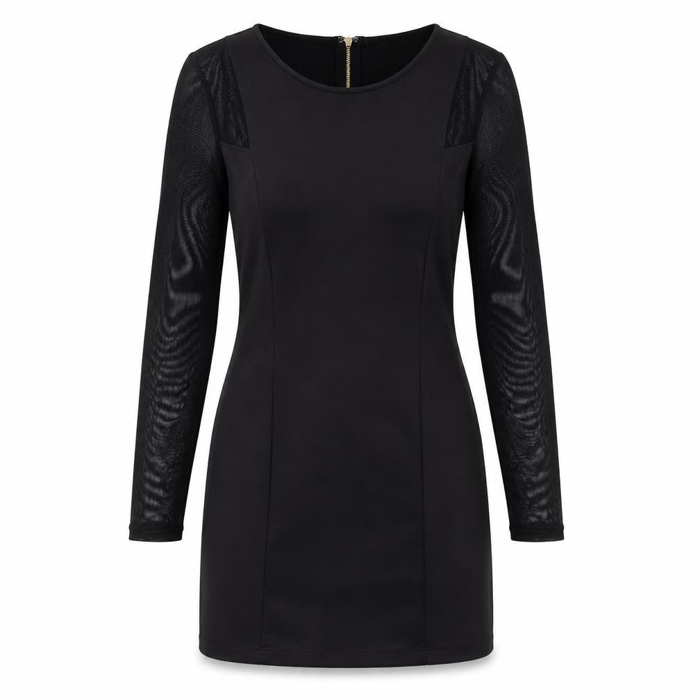 Level Eight Womens Black Polyester Shift Size M Round Neck Zip - Lace Sleeve Detail