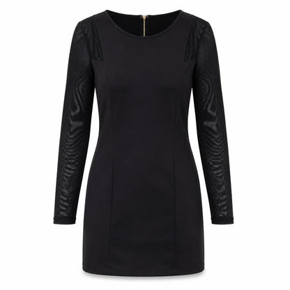 Level Eight Womens Black Polyester Shift Size M Round Neck Zip - Lace Sleeve Detail