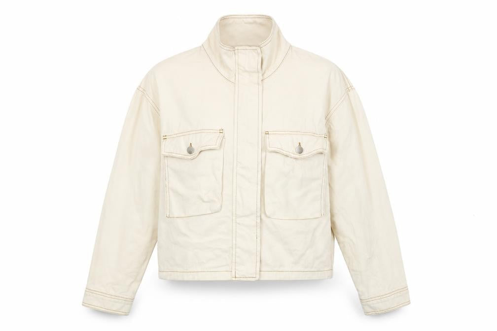 Topshop Womens Ivory Jacket Size M Zip