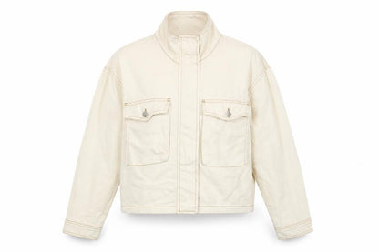 Topshop Womens Ivory Jacket Size M Zip