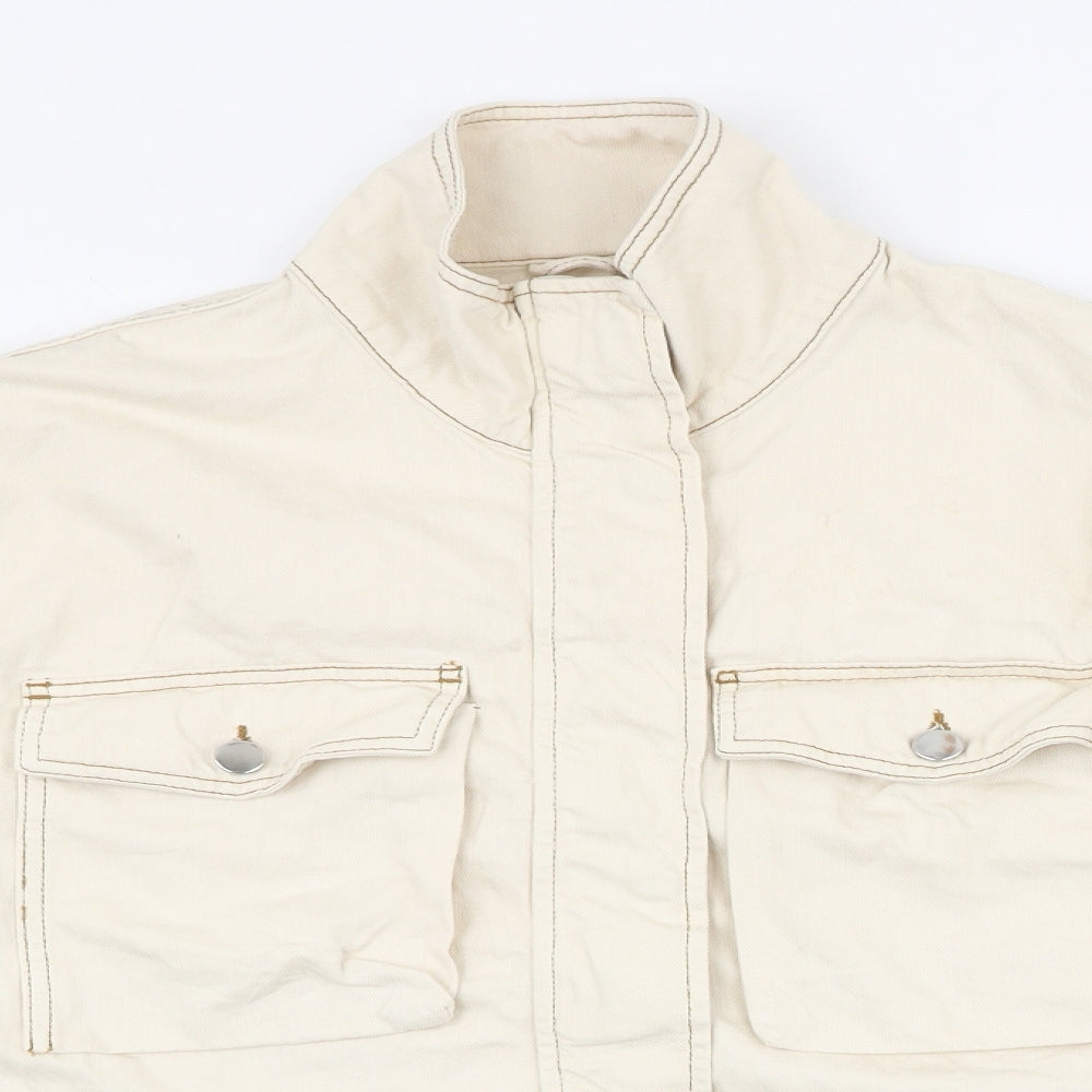 Topshop Womens Ivory Jacket Size M Zip