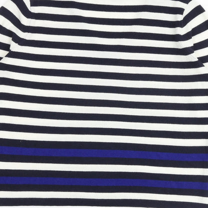 Marks & Spencer Womens Multicoloured V-Neck Striped Acrylic Pullover Jumper Size 14