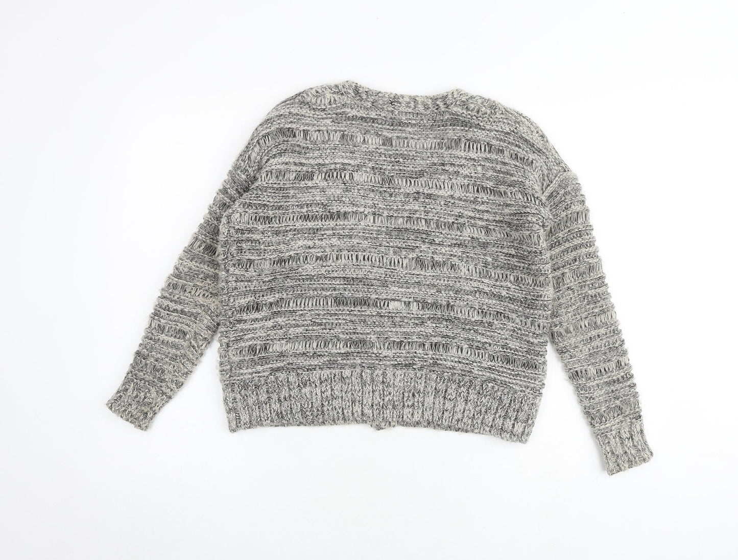 Limited collection Womens Grey V-Neck Acrylic Cardigan Jumper Size 6
