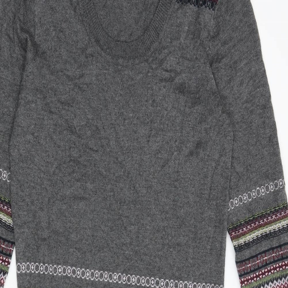 Per Una Womens Multicoloured Geometric Viscose Jumper Dress Size 8 Round Neck Pullover