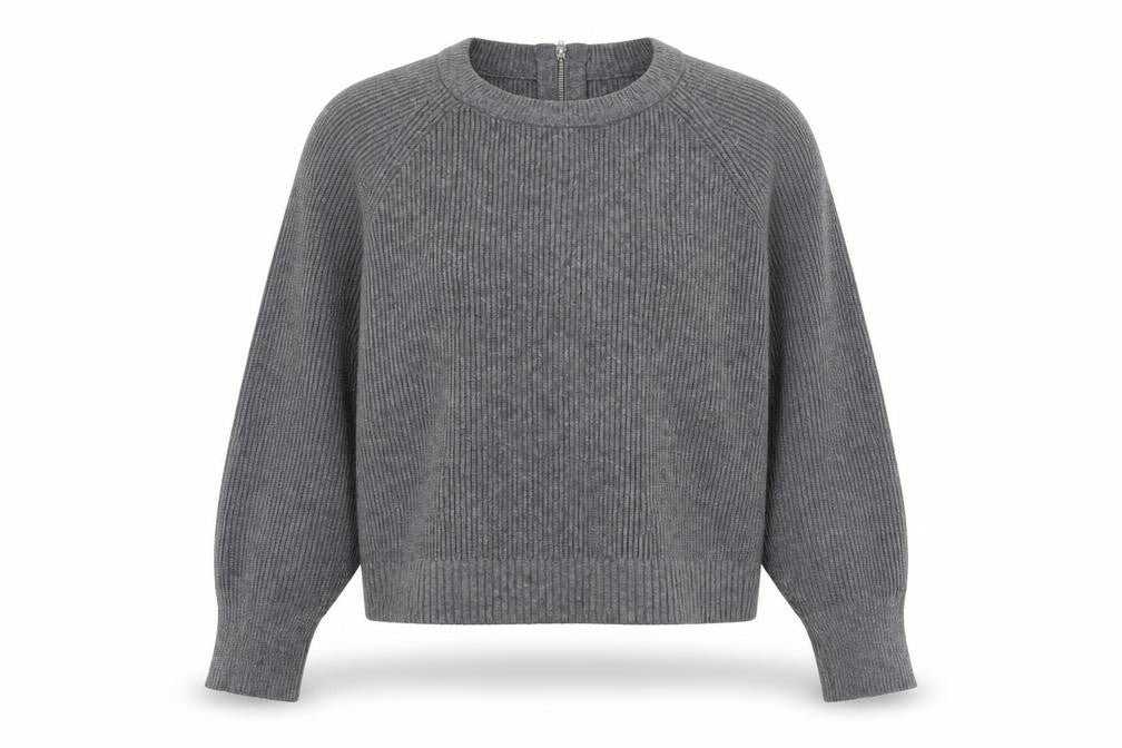 Zara Womens Grey Round Neck Viscose Pullover Jumper Size S