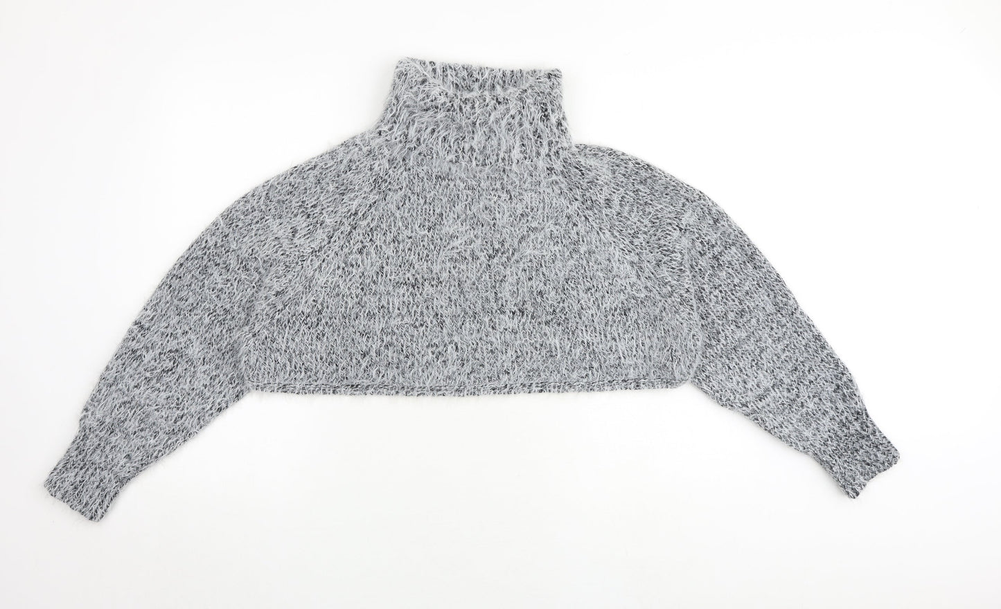 Topshop Womens Grey High Neck Acrylic Pullover Jumper Size XL