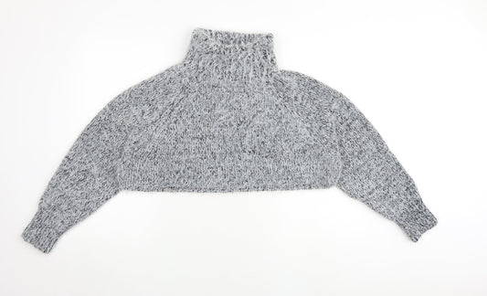 Topshop Womens Grey High Neck Acrylic Pullover Jumper Size XL