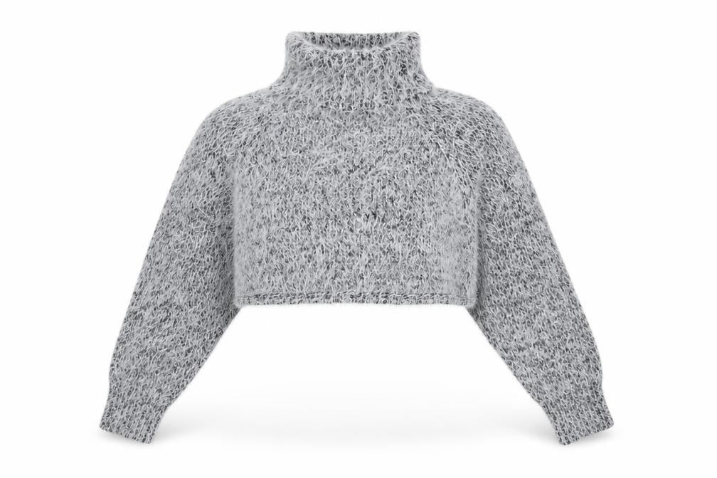 Topshop Womens Grey High Neck Acrylic Pullover Jumper Size XL