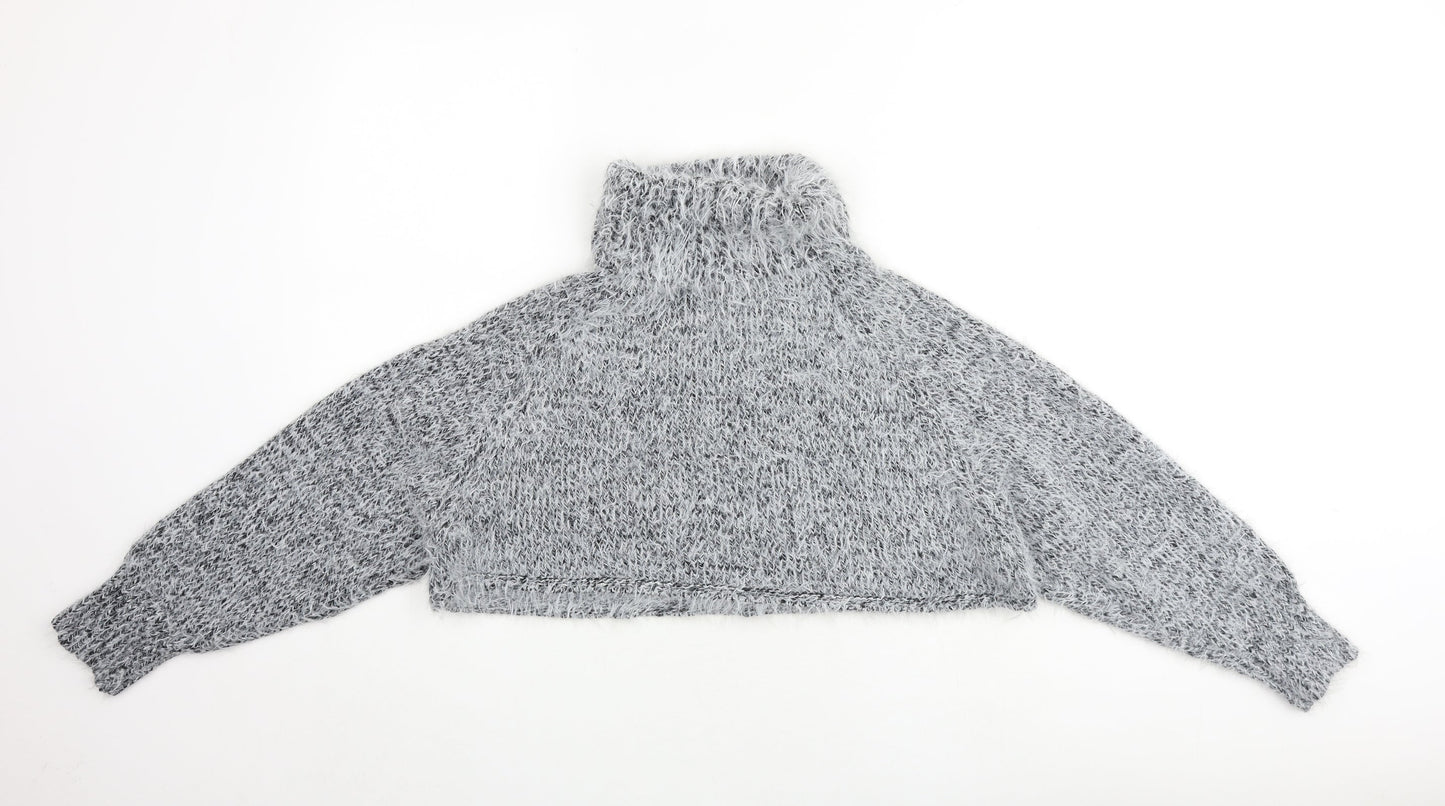 Topshop Womens Grey High Neck Acrylic Pullover Jumper Size XL