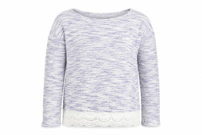 Next Girls Blue Round Neck 100% Cotton Pullover Jumper Size 10 Years Pullover