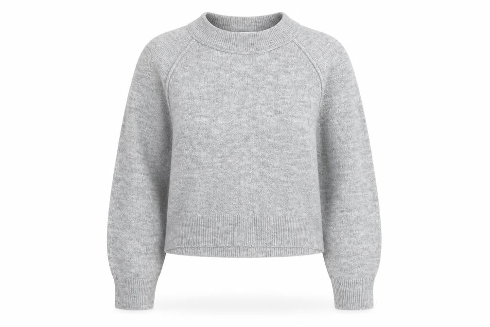 Topshop Womens Grey Round Neck Acrylic Pullover Jumper Size S