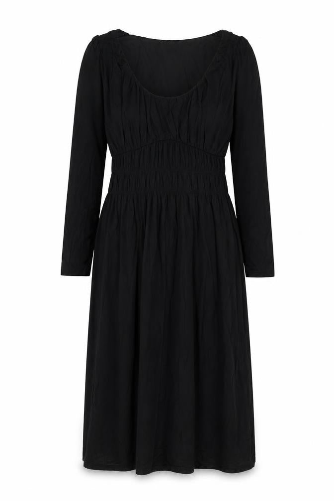Marks & Spencer Womens Black Viscose A-Line Size 10 Scoop Neck Pullover