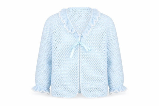Debenhams Womens Blue V-Neck Acrylic Cardigan Jumper Size 16 - Tie Front