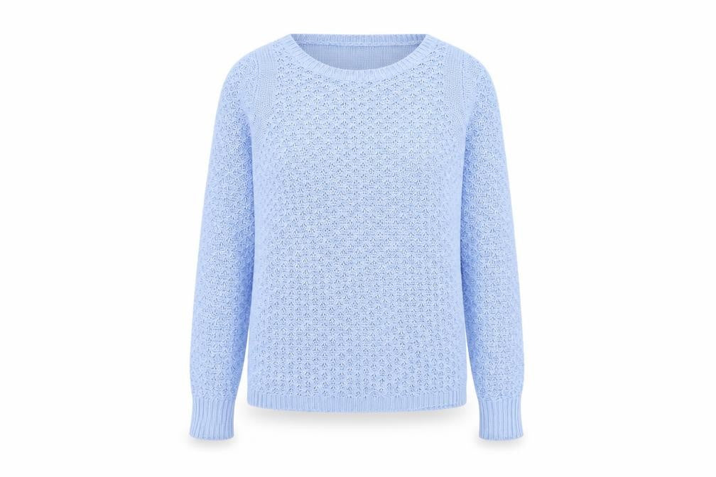 Oasis Womens Blue Boat Neck Acrylic Pullover Jumper Size S