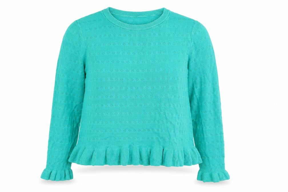 Marks & Spencer Womens Green Crew Neck Viscose Pullover Jumper Size 14