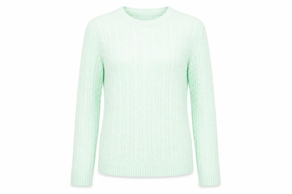 Pure & Natural Womens Green Round Neck Acrylic Pullover Jumper Size M - Size M-L