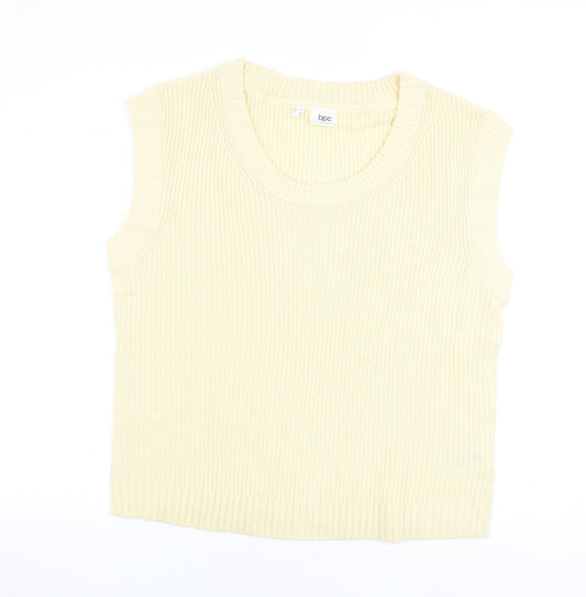 BPC Womens Ivory Round Neck Acrylic Vest Jumper Size L