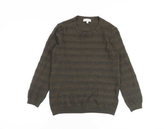 Warehouse Womens Green Crew Neck Viscose Pullover Jumper Size 10 - Textured