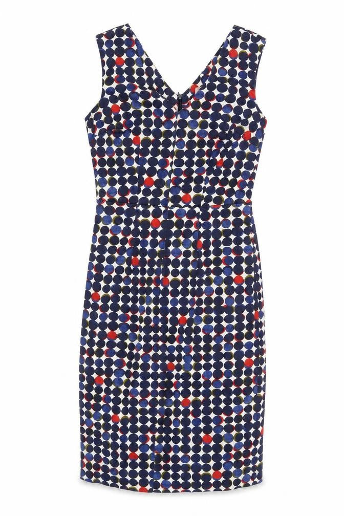 Fenn Wright Manson Womens Multicoloured Polka Dot Cotton Shift Size XS V-Neck Zip