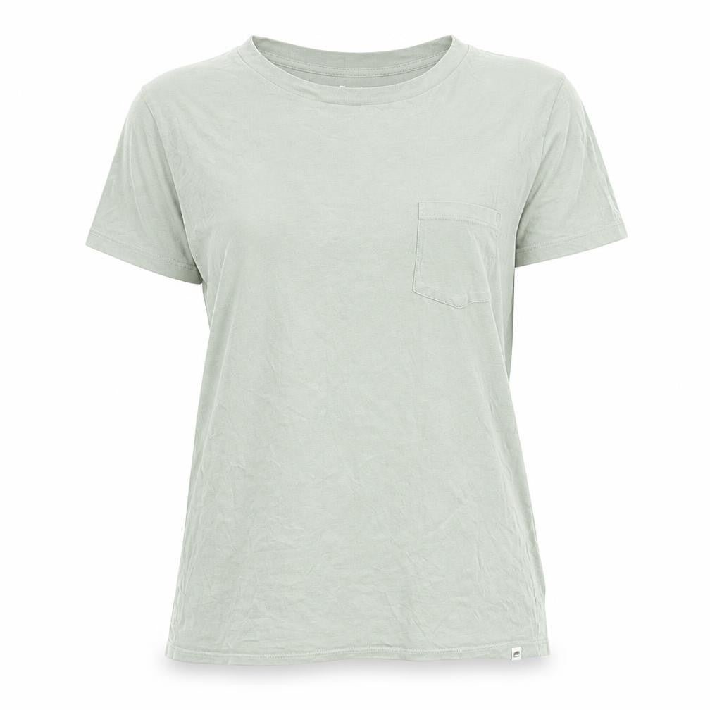 Roots Womens Green 100% Cotton Basic T-Shirt Size XS Crew Neck - Pocket Detail