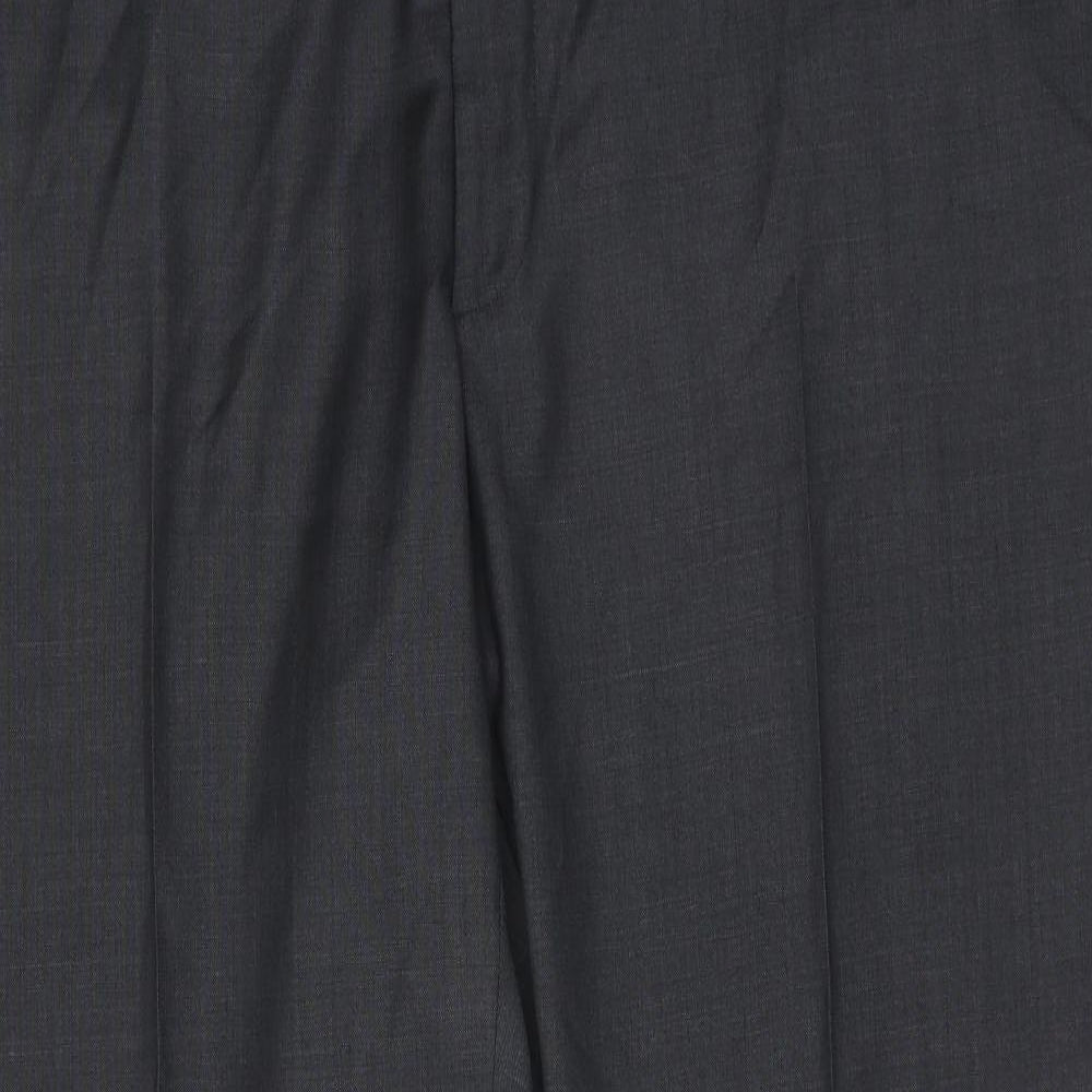 Baruti Mens Grey Wool Dress Pants Trousers Size 52 in Regular Zip