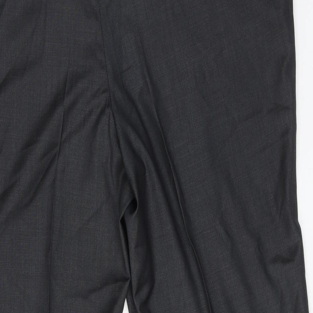 Baruti Mens Grey Wool Dress Pants Trousers Size 52 in Regular Zip
