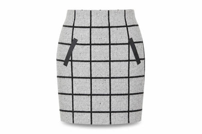 Select Womens Grey Check Polyester Straight & Pencil Skirt Size 8