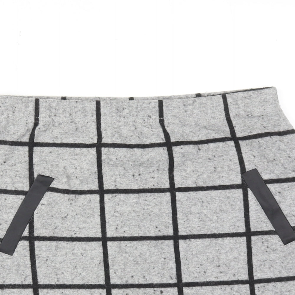 Select Womens Grey Check Polyester Straight & Pencil Skirt Size 8