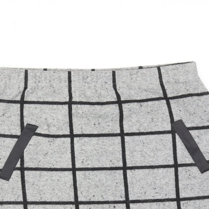 Select Womens Grey Check Polyester Straight & Pencil Skirt Size 8
