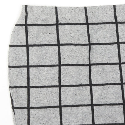 Select Womens Grey Check Polyester Straight & Pencil Skirt Size 8