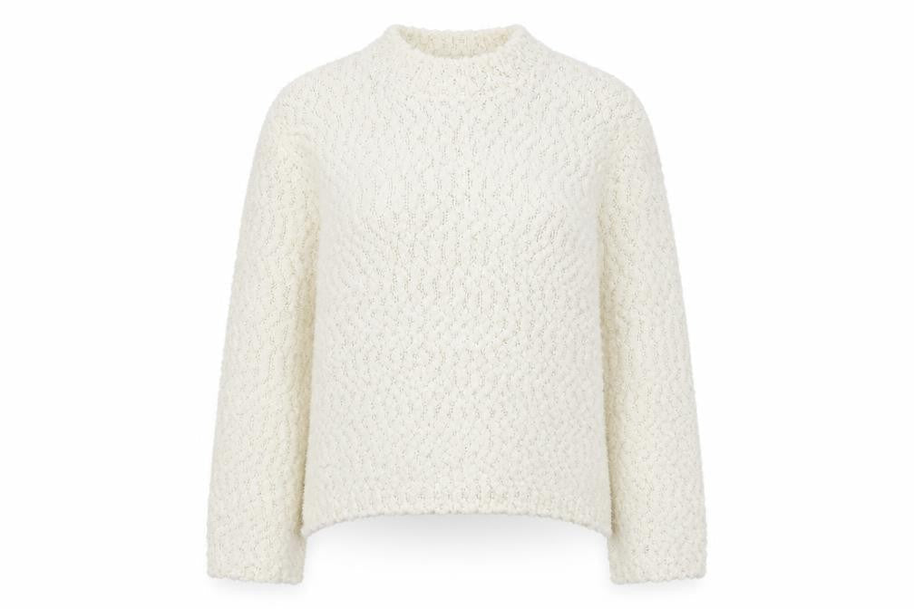 H&M Womens Ivory Round Neck Polyester Pullover Jumper Size 2XS