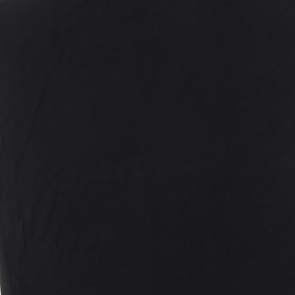 Zara Womens Black Viscose Basic T-Shirt Size S Mock Neck