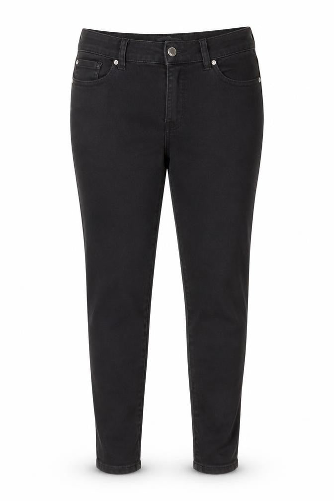 Denim & Co. Womens Black Cotton Skinny Jeans Size 14 L26 in Regular Button
