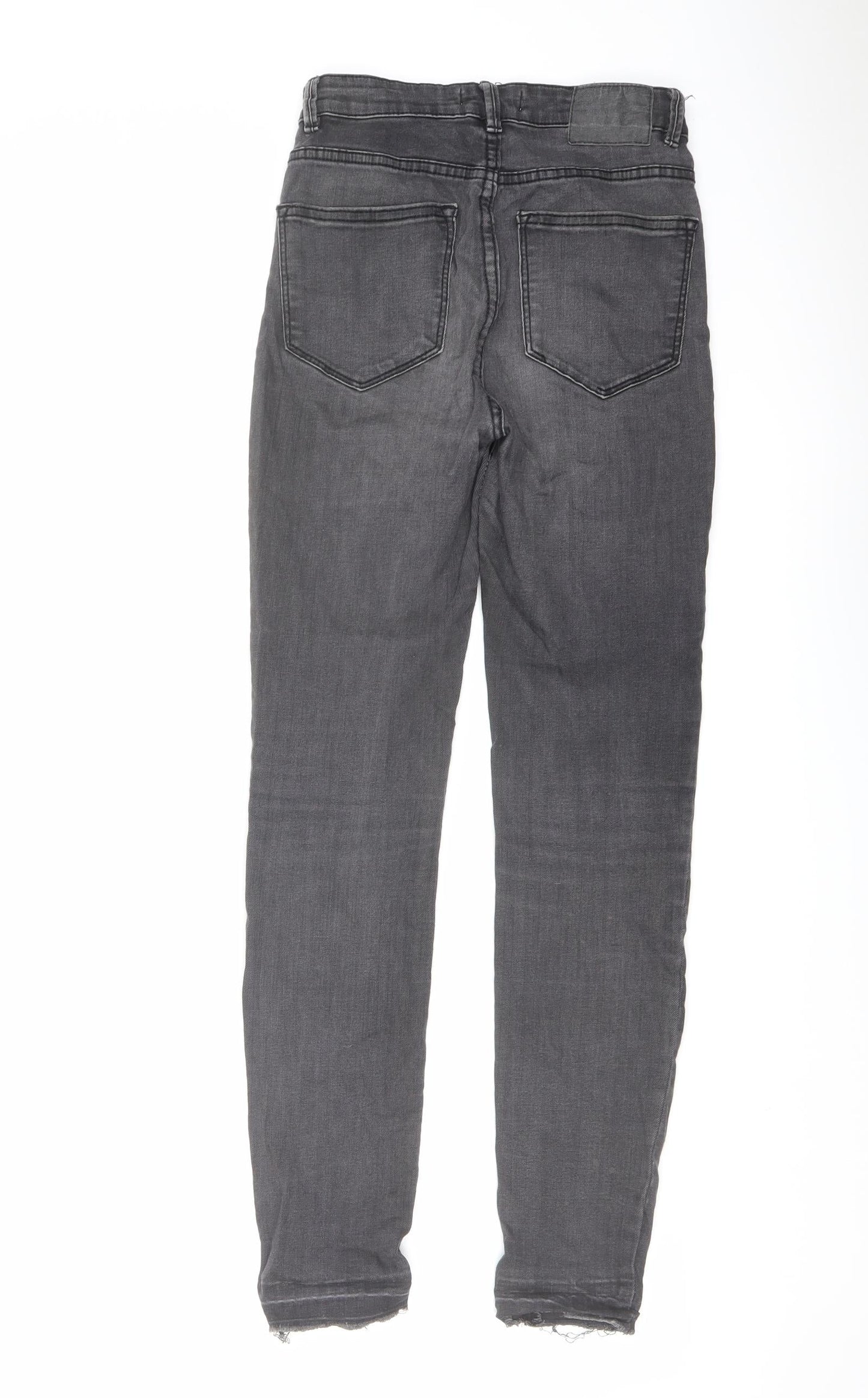 Pull&Bear Womens Grey Cotton Skinny Jeans Size 6 L28 in Regular Button