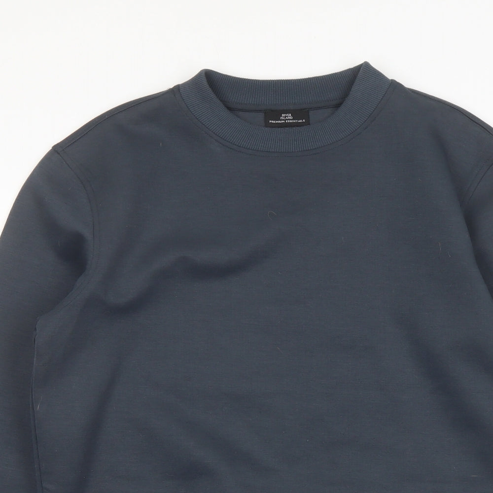 River Island Mens Grey Polyester Pullover Sweatshirt Size M