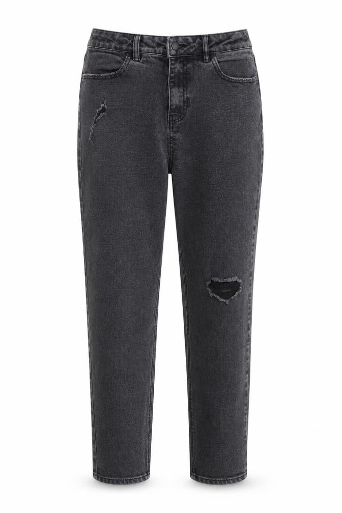 TU Womens Grey Cotton Mom Jeans Size 10 L27 in Regular Button