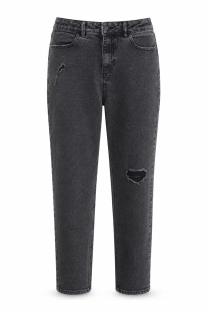 Tu Womens Grey Cotton Mom Jeans Size 10 L27 in Regular Button