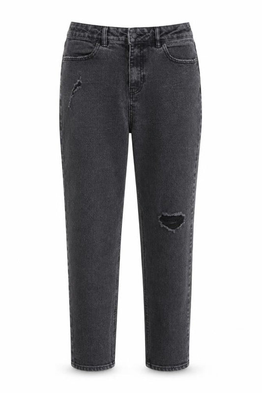 TU Womens Grey Cotton Mom Jeans Size 10 L27 in Regular Button