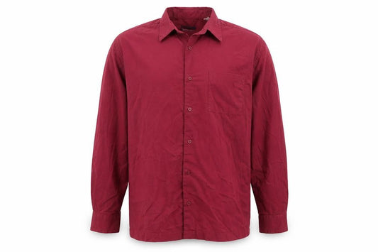 Springfield Mens Purple Cotton Button-Up Size L Collared Button