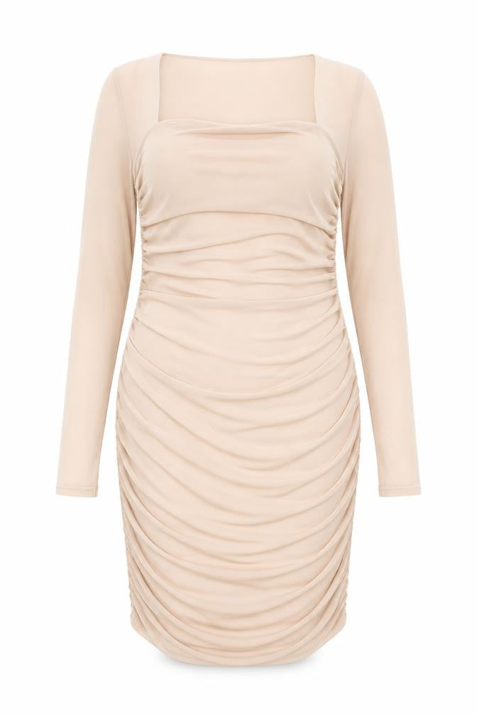 Boohoo Womens Pink Polyester Bodycon Size 16 Square Neck