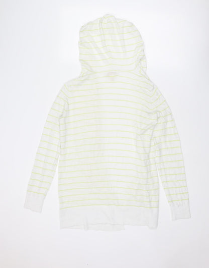 Cynthia Rowley Womens White V-Neck Striped Linen Pullover Jumper Size M