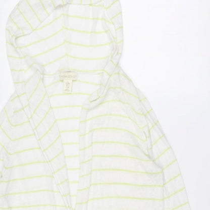 Cynthia Rowley Womens White V-Neck Striped Linen Pullover Jumper Size M