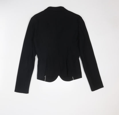 Sisley Womens Black Jacket Blazer Size 14 Button