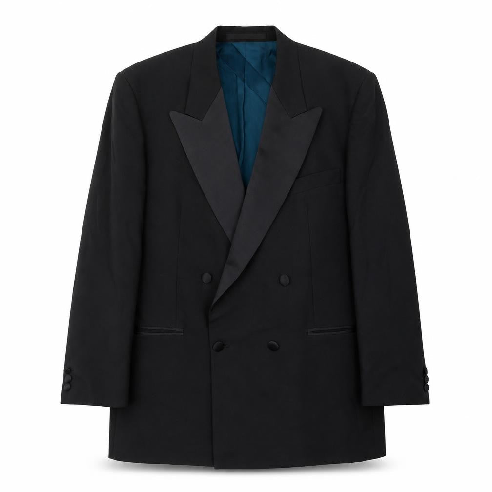 Marks & Spencer Mens Black Polyester Tuxedo Suit Jacket Size 42 Regular
