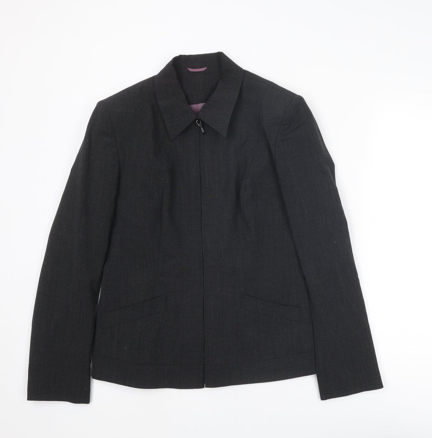 Principles Womens Grey Jacket Size 12 Zip